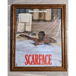 Large Scarface "Who Do I Trust? Me." Framed Movie Poster 24x19 Officially Licen